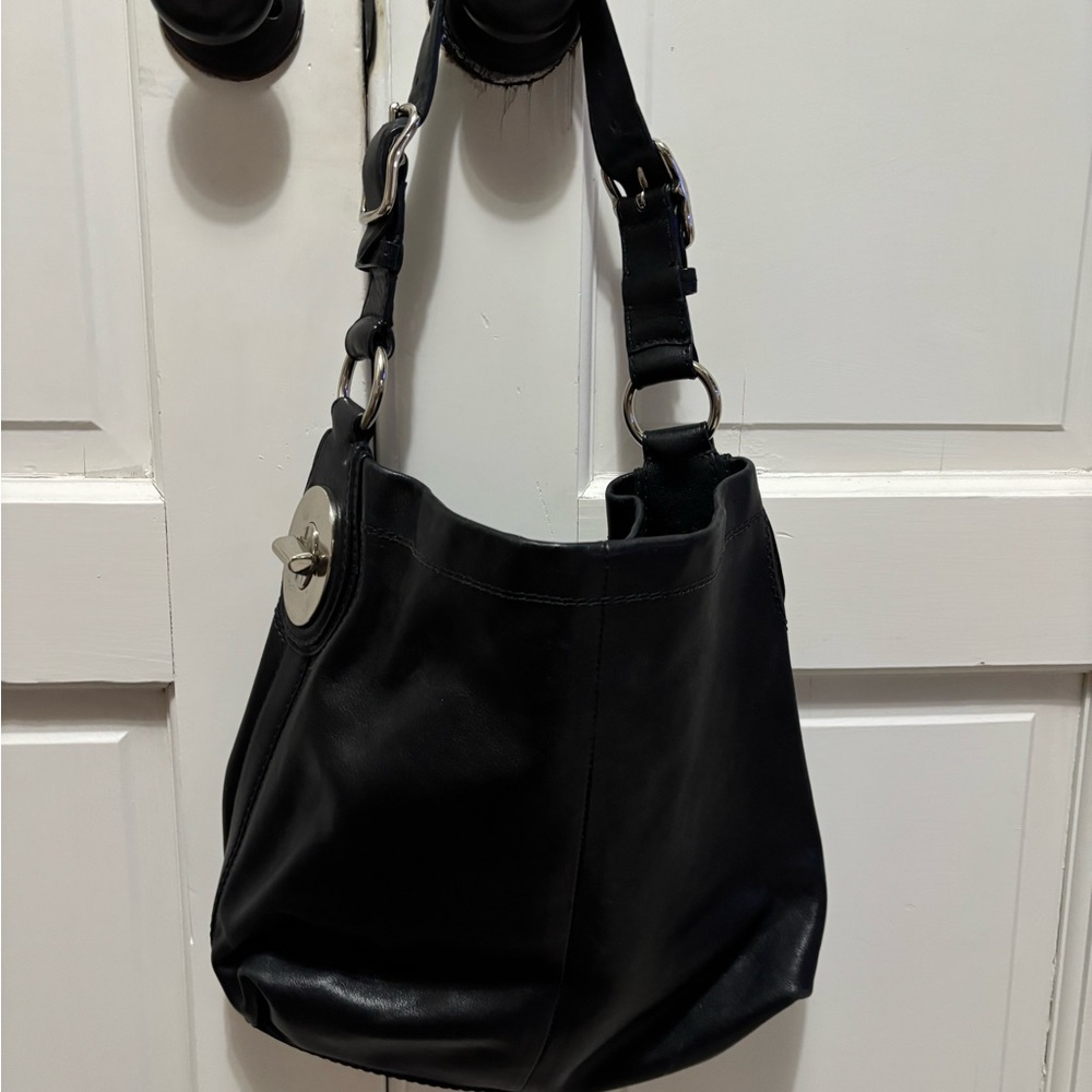 Coach Chic Black Leather Shoulder Bag